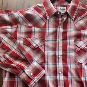 Eli cattleman extra large long sleeve pearl snap plaid shirt